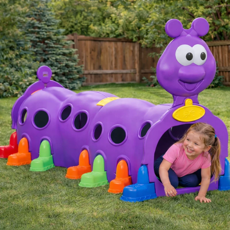 Qaba Lion Design Tunnel for Kids to Crawl Through, for 3-6 Years, Purple
