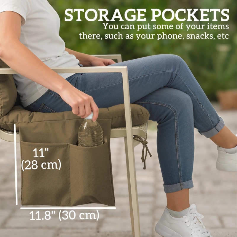 Outsunny Bench Cushion Water-Repellent Outdoor Furniture Pad Seater Swing Chair 59.1" x 39.4" Khaki