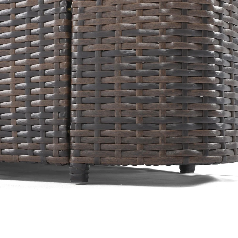 Round Patio Sofa Set with All-Weather Wicker & Thick Cushions, PE Rattan Conversation Group for Garden, 87" L x 61" W x 33.5" H, Brown