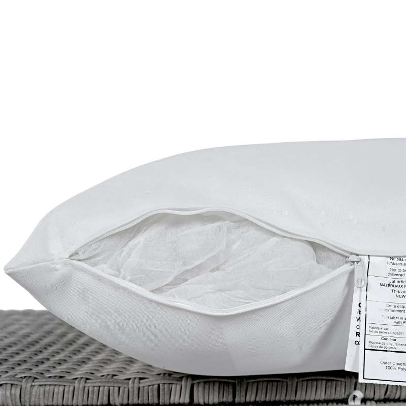 5-Piece Rattan Patio Sofa with Extendable Side Table & Dining Table, All-Weather Wicker Sectional for Garden, 47" L x 27.5" W x 27.5" H, White