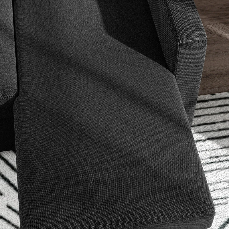 HOMCOM Convertible Corner Sofa Bed, Built-In Storage & 3 Removable Back Cushions, Black