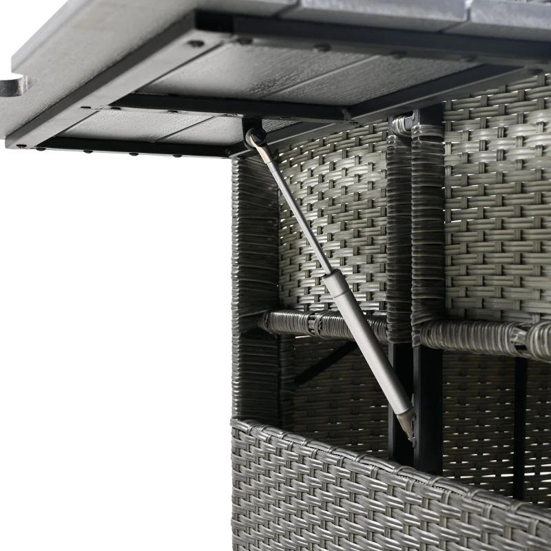 5-Piece Rattan Patio Sofa with Extendable Side Table & Dining Table, All-Weather Wicker Sectional for Garden, 47" L x 27.5" W x 27.5" H, Gray