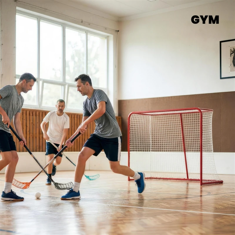 Soozier 5' x 4' Mini Hockey Goal, Easy Setup Hockey Net with Metal Frame, Lightweight & Portable