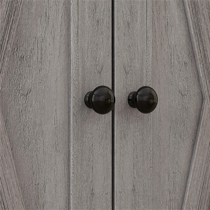 HOMCOM Storage Cabinet Farmhouse Sideboard Storage Cabinet with Doors and Drawer for Kitchen, Living Room, Grey Wash