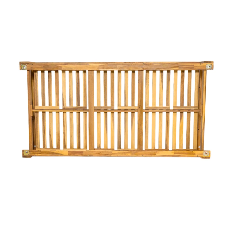 Twin Size Porch Swing Daybed with Acacia Wood Frame, Farmhouse Hanging Daybed for Patio & Garden, 82'' L x 40.5'' W x 27.5'' H, Natural