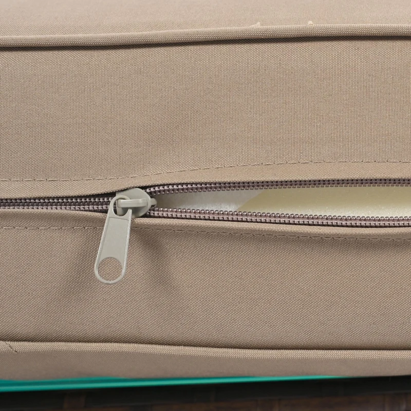 Round Patio Sofa Set with All-Weather Wicker & Thick Cushions, PE Rattan Conversation Group for Garden, 87" L x 61" W x 33.5" H, Brown