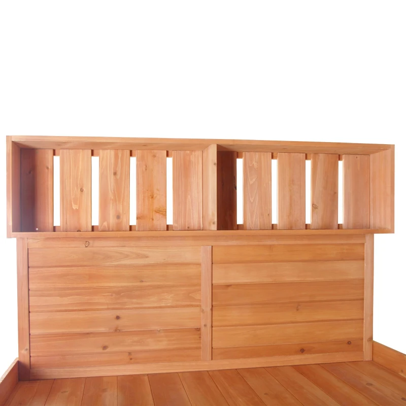 Rustic Wooden Potting Bench with 4 Storage Shelf & Side Hook, Outdoor Garden Workstation for Patio, 47'' L x 19.5'' W x 65'' H, Natural