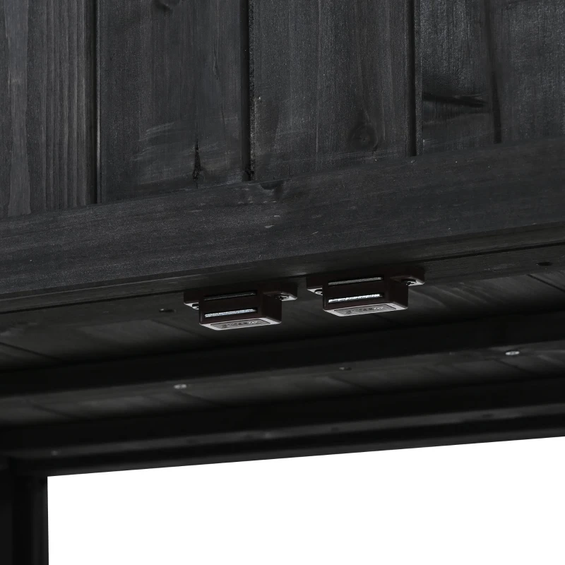 Mini Wood Cold Frame Greenhouse with Wheels for Patio, Elevated Garden Bed for Indoor Outdoor Use, 35.5" L x 17.5" W x 37.5" H, Black