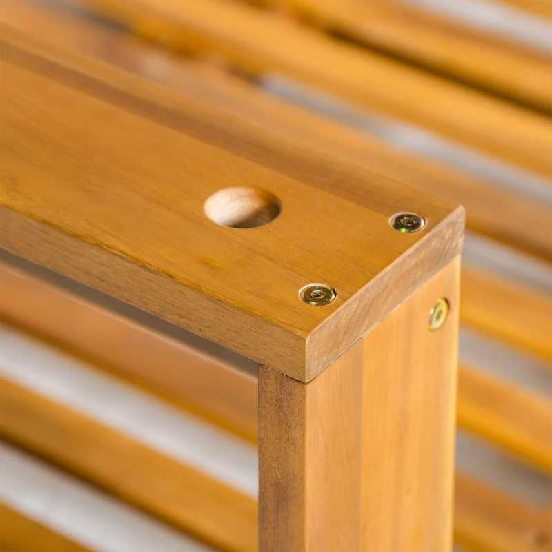 Twin Size Porch Swing Daybed with Acacia Wood Frame, Farmhouse Hanging Daybed for Patio & Garden, 82'' L x 40.5'' W x 27.5'' H, Natural