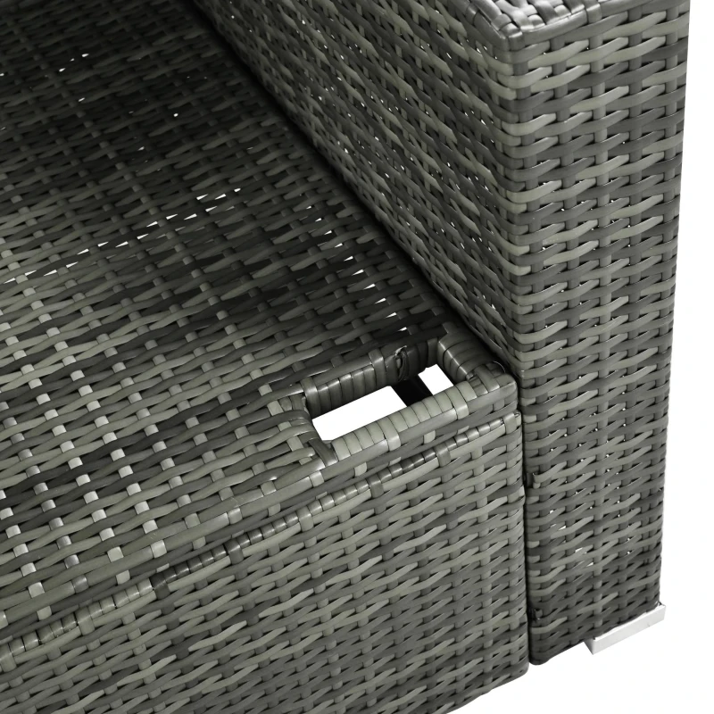 6-Piece Patio Rattan Set with Adjustable Lounger & Storage Box, All-Weather Wicker Furniture for Garden, 75.5" L x 27.5" W x 28.5" H, Beige