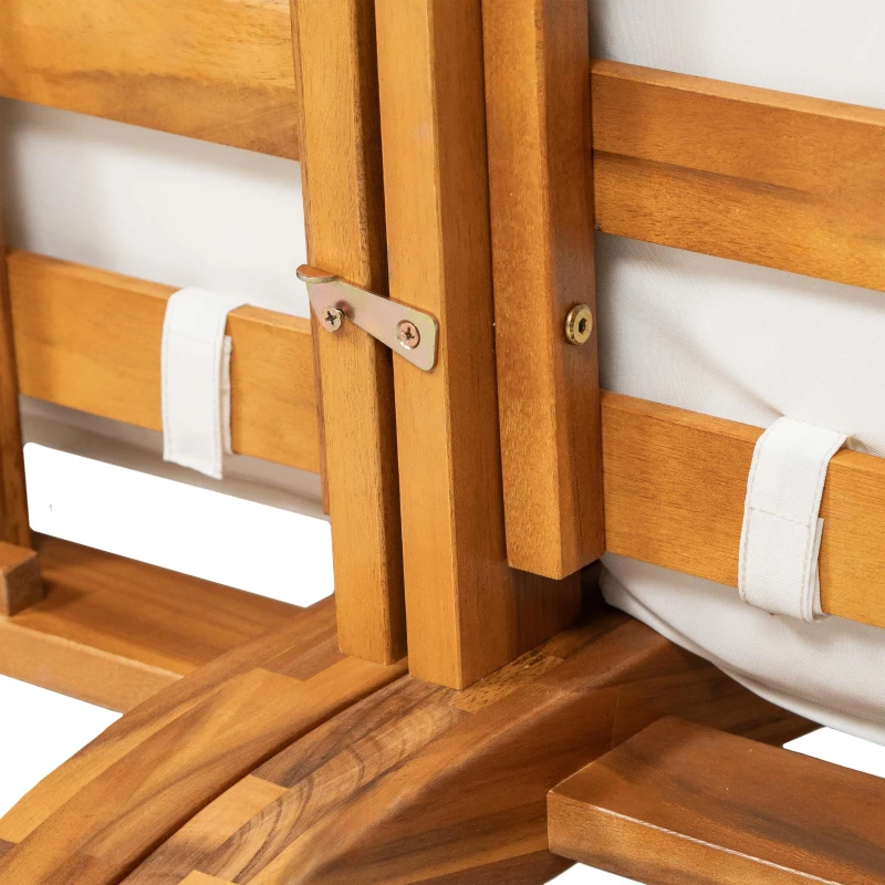 6 Piece Patio Sofa Set with Tea Table & Ottoman for Garden, Modular Sectional with 5 Thick Cushion, 30" L x 27.5" W x 16" H, Teak+Beige