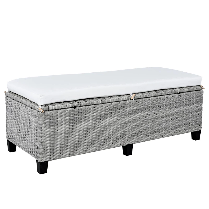 5-Piece Rattan Patio Sofa with Extendable Side Table & Dining Table, All-Weather Wicker Sectional for Garden, 47" L x 27.5" W x 27.5" H, White