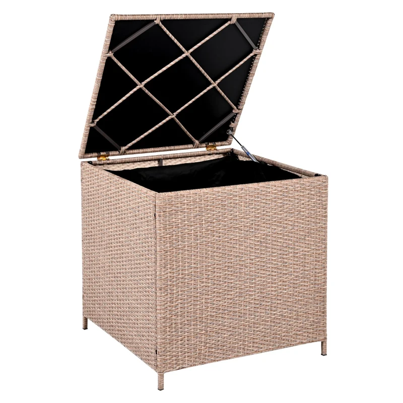 6-Piece Patio Rattan Set with Adjustable Lounger & Storage Box, All-Weather Wicker Furniture for Garden, 75.5" L x 27.5" W x 28.5" H, Natural