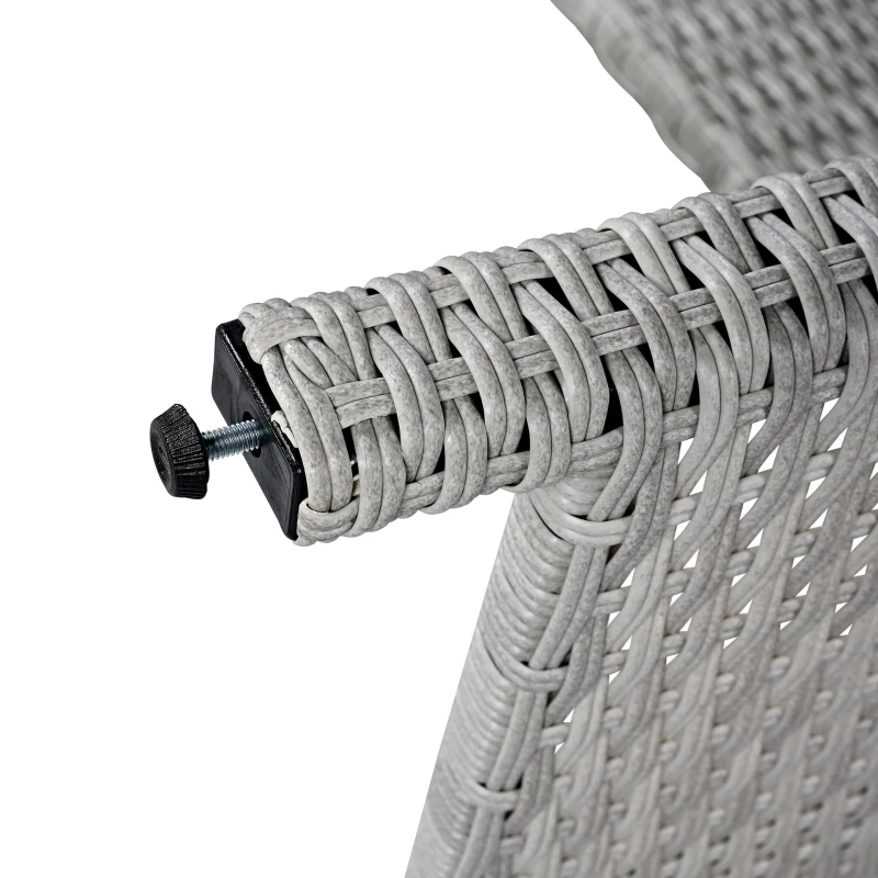 5-Piece Rattan Patio Sofa with Extendable Side Table & Dining Table, All-Weather Wicker Sectional for Garden, 47" L x 27.5" W x 27.5" H, White