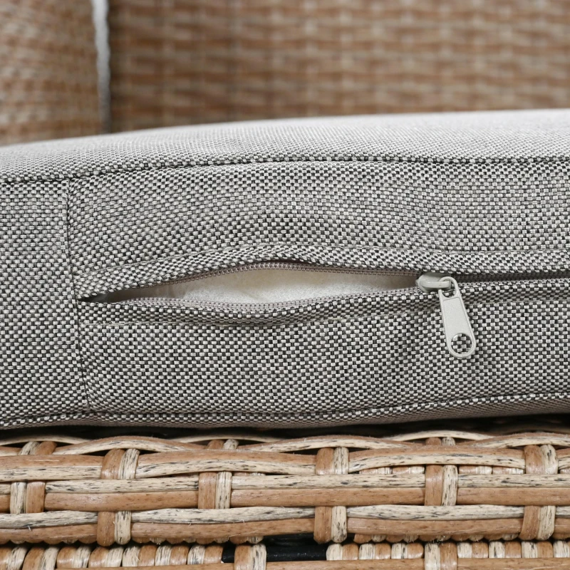 5-Piece Rattan Patio Sofa with Extendable Side Table & Dining Table, All-Weather Wicker Sectional for Garden, 47" L x 27.5" W x 27.5" H, Brown