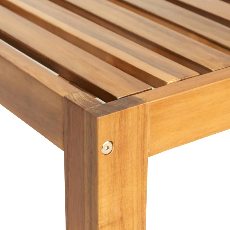 Casual Outdoor Sectional Sofa with Wood Frame & Cushions, Patio Seating Group for Backyard, 25.5" L x 25.5" W x 25.5" H, Natural