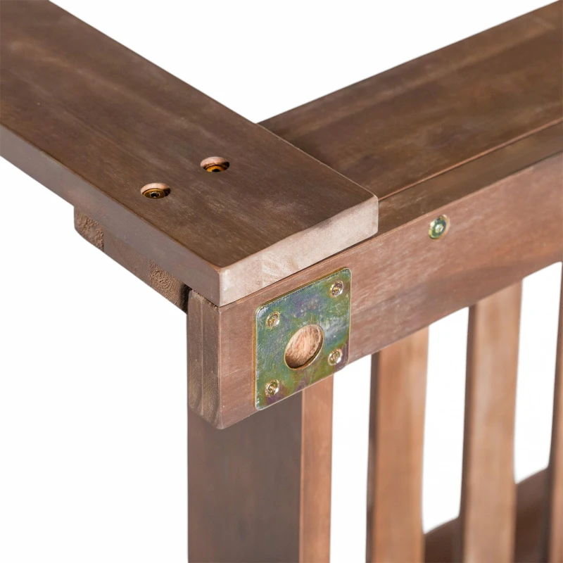 Twin Size Farmhouse Swing Daybed for Backyard Relaxation, Acacia Wood Porch Swing with 4 Hanging Rope, 82'' L x 40.5'' W x 27.5'' H, Brown