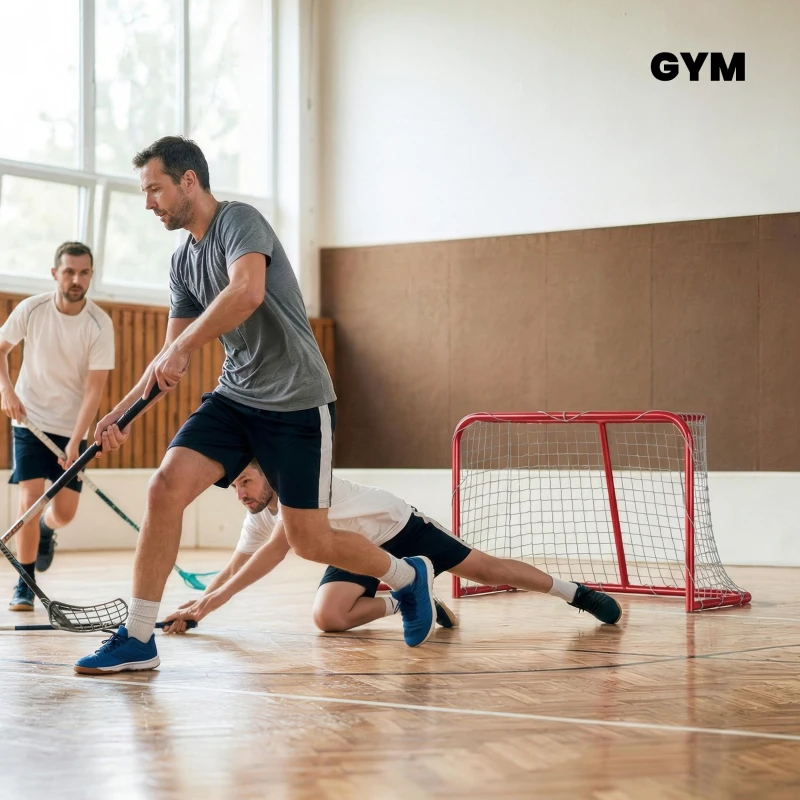 Soozier 3' x 2' Mini Hockey Goal, Easy Setup Hockey Net with Metal Frame, Lightweight & Portable