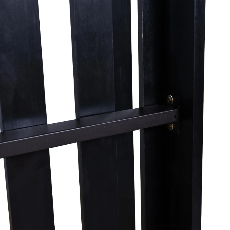 Twin Size Porch Swing Bed for Patio, Garden & Backyard, Acacia Wood Hanging Daybed with Hemp Rope, 86'' L x 41.5'' W x 17.5'' H, Black