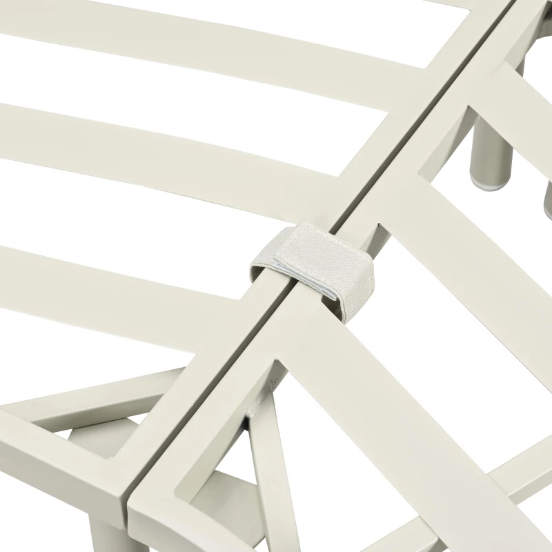 6-Piece Half Moon Patio Set with 2 Nesting Table for Backyard, Modular Wicker Sectional Sofa with Cushion, 34.5'' L x 25.5'' W x 12.5'' H, Beige