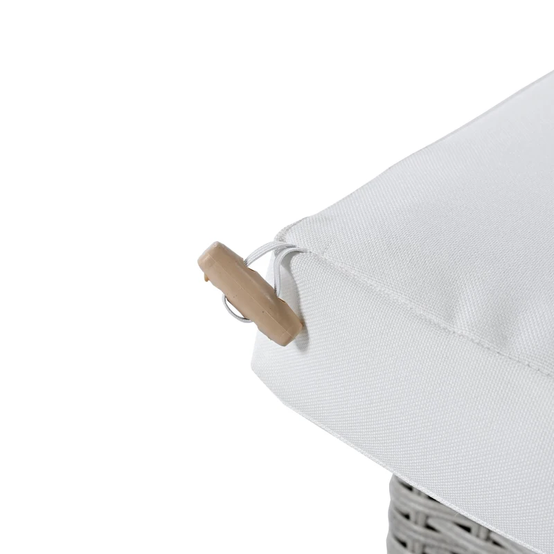 5-Piece Rattan Patio Sofa with Extendable Side Table & Dining Table, All-Weather Wicker Sectional for Garden, 47" L x 27.5" W x 27.5" H, White