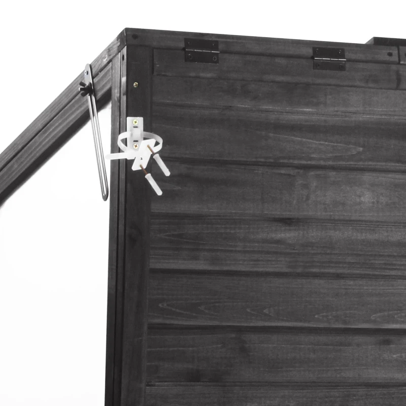 Walk-In Wooden Greenhouse with 2 Folding Shelf & 4 Skylight, Sturdy Fir Wood Cold Frame for Backyard, 58'' L x 29'' W x 78'' H, Black