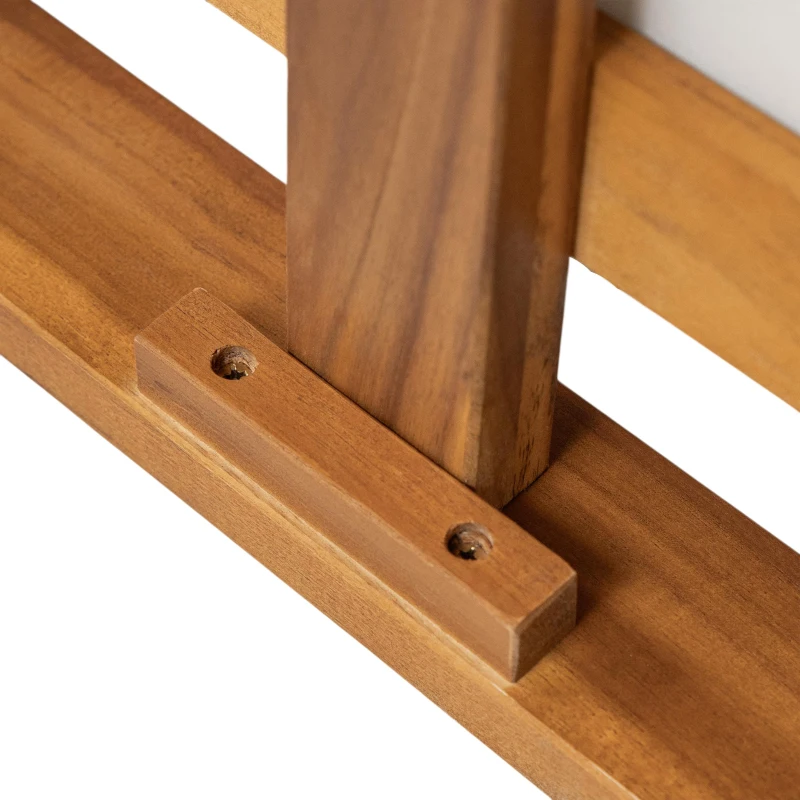 6 Piece Patio Sofa Set with Tea Table & Ottoman for Garden, Modular Sectional with 5 Thick Cushion, 30" L x 27.5" W x 16" H, Teak+Beige