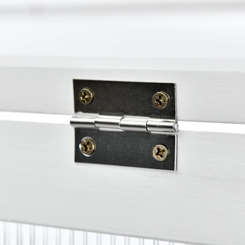 Portable Wood Greenhouse with Openable Roof & 3-Tier Shelf, Vertical Cold Frame for Indoor Outdoor Use, 31.5'' L x 22.5'' W x 62'' H, White