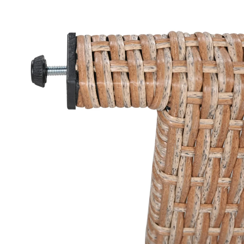 5-Piece Rattan Patio Sofa with Extendable Side Table & Dining Table, All-Weather Wicker Sectional for Garden, 47" L x 27.5" W x 27.5" H, Brown