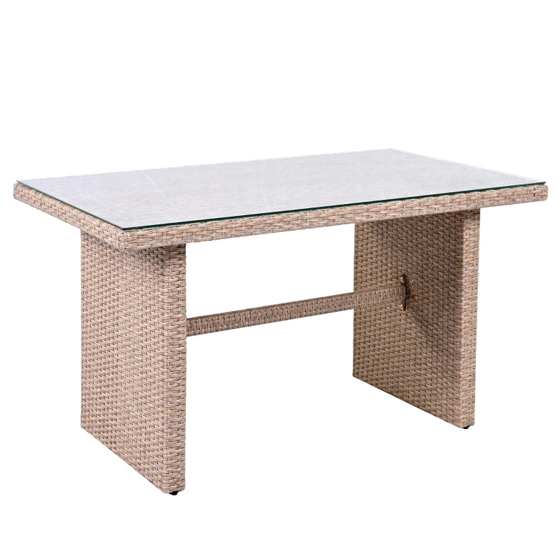 6-Piece Patio Rattan Set with Adjustable Lounger & Storage Box, All-Weather Wicker Furniture for Garden, 75.5" L x 27.5" W x 28.5" H, Natural