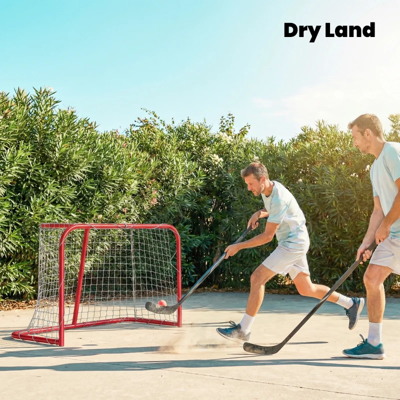 Soozier 3' x 2' Mini Hockey Goal, Easy Setup Hockey Net with Metal Frame, Lightweight & Portable