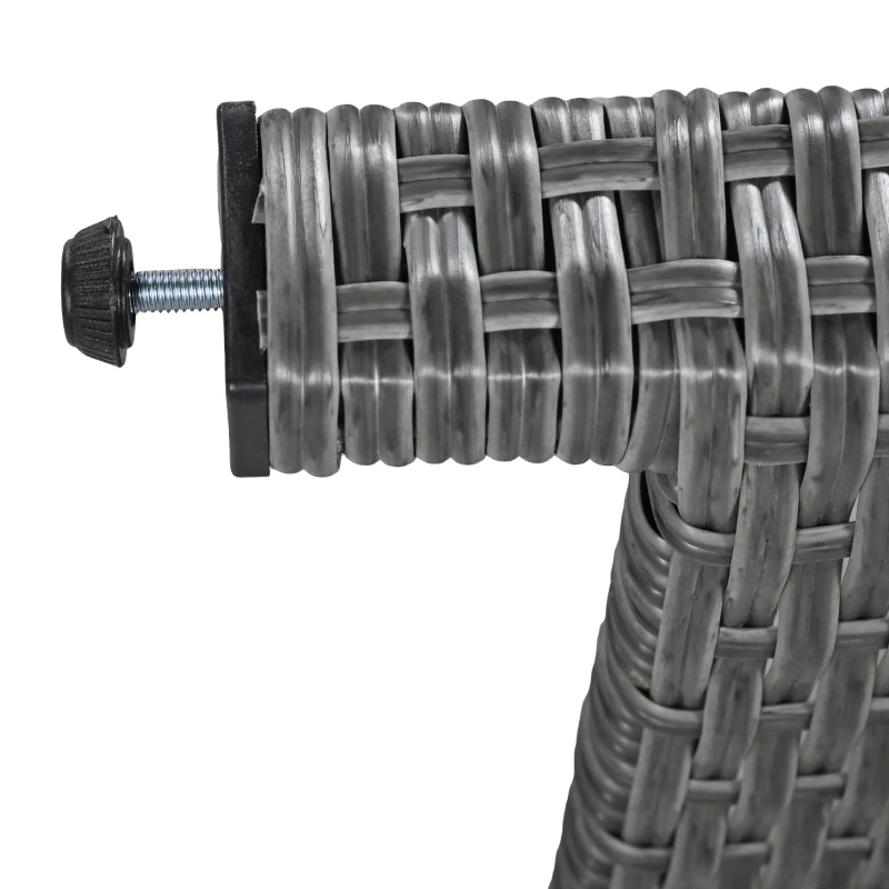 5-Piece Rattan Patio Sofa with Extendable Side Table & Dining Table, All-Weather Wicker Sectional for Garden, 47" L x 27.5" W x 27.5" H, Gray