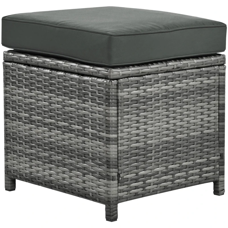 6-Piece Patio Rattan Set with Adjustable Lounger & Storage Box, All-Weather Wicker Furniture for Garden, 75.5" L x 27.5" W x 28.5" H, Grey