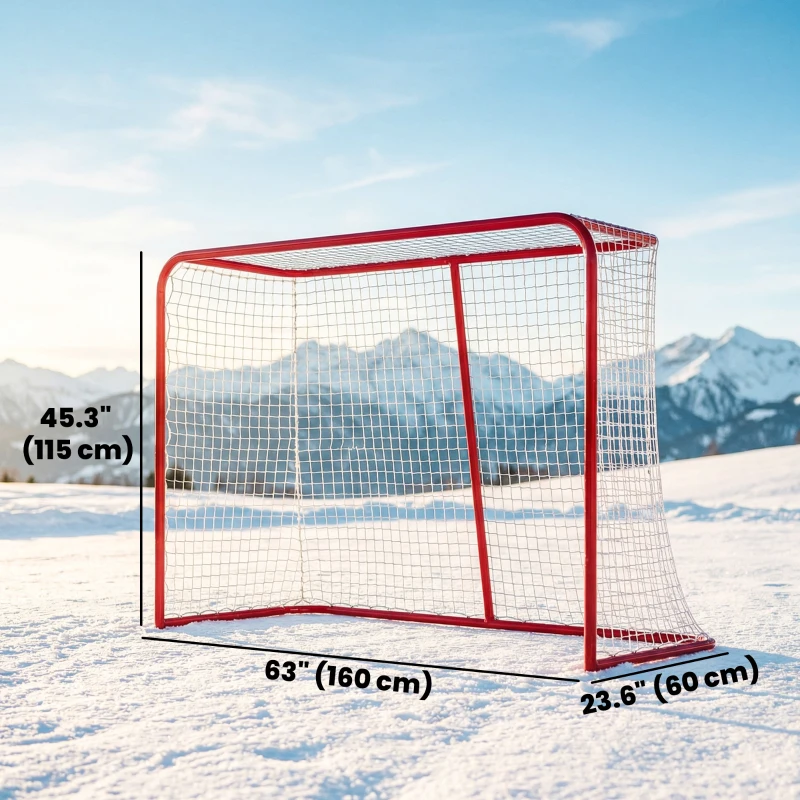 Soozier 5' x 4' Mini Hockey Goal, Easy Setup Hockey Net with Metal Frame, Lightweight & Portable