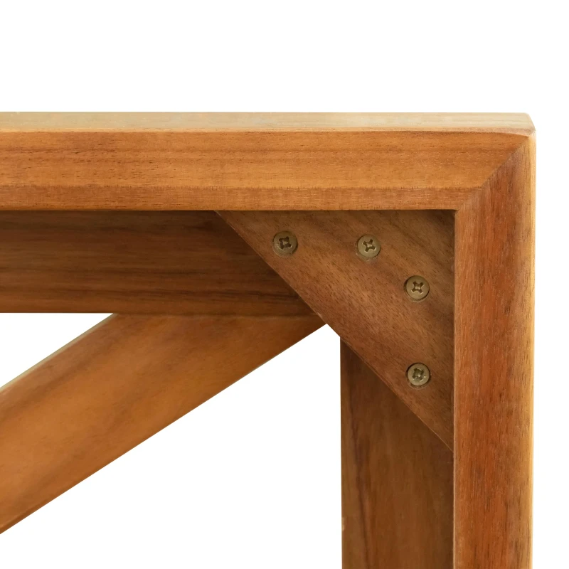 Casual Outdoor Sectional Sofa with Wood Frame & Cushions, Patio Seating Group for Backyard, 25.5" L x 25.5" W x 25.5" H, Beige