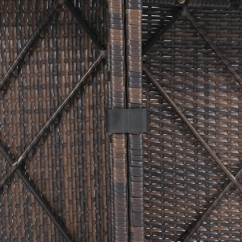 Round Patio Sofa Set with All-Weather Wicker & Thick Cushions, PE Rattan Conversation Group for Garden, 87" L x 61" W x 33.5" H, Brown