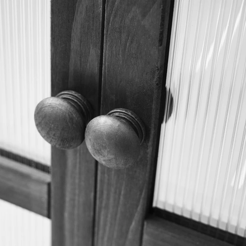 Portable Wood Greenhouse with Wheels & 3-Tier Shelf, Tall Cold Frame with Vented Roof for Balcony Garden, 31.5'' L x 22.5'' W x 62'' H, Black