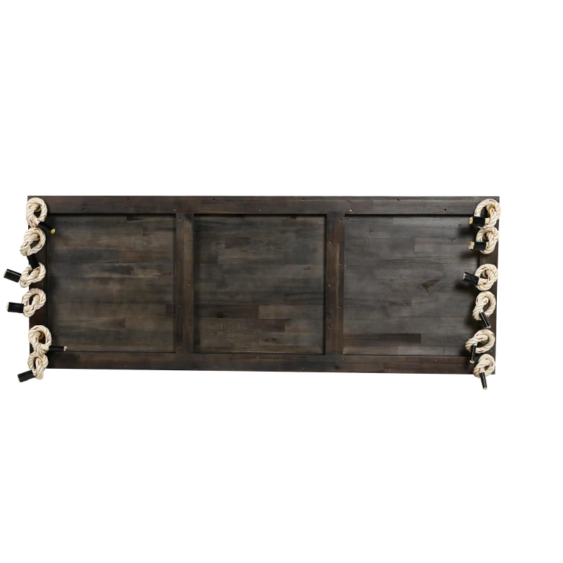 Acacia Wood Porch Swing with 10.8FT Hemp Rope for Adults, Durable Hanging Swing Bench with Cushion, 63" L x 23.5" W x 2" H, Brown