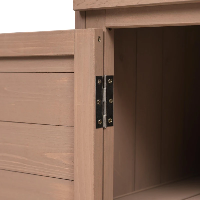 Garden Potting Bench Table with Cabinet, Drawer & Shelf, Fir Wood Outdoor Workstation for Garden & Patio, 47'' L x 23'' W x 65'' H, Brown