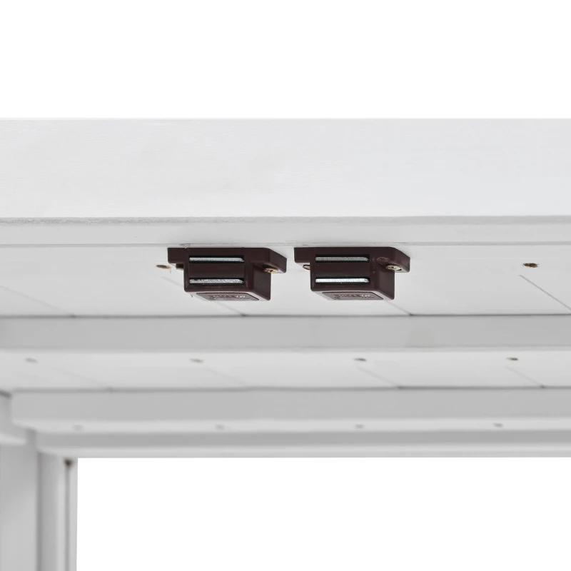 Mini Wood Cold Frame Greenhouse with Wheels for Patio, Elevated Garden Bed for Indoor Outdoor Use, 35.5" L x 17.5" W x 37.5" H, White