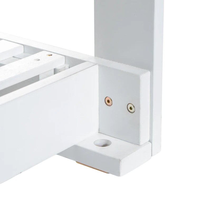 Twin Daybed Porch Swing with 4 Rope for Patio or Garden, Wood Swing Bench with Farmhouse Design, 82'' L x 40.5'' W x 27.5'' H, White