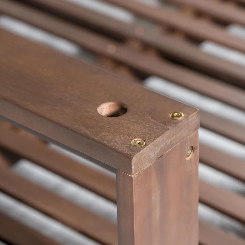 Twin Size Farmhouse Swing Daybed for Backyard Relaxation, Acacia Wood Porch Swing with 4 Hanging Rope, 82'' L x 40.5'' W x 27.5'' H, Brown