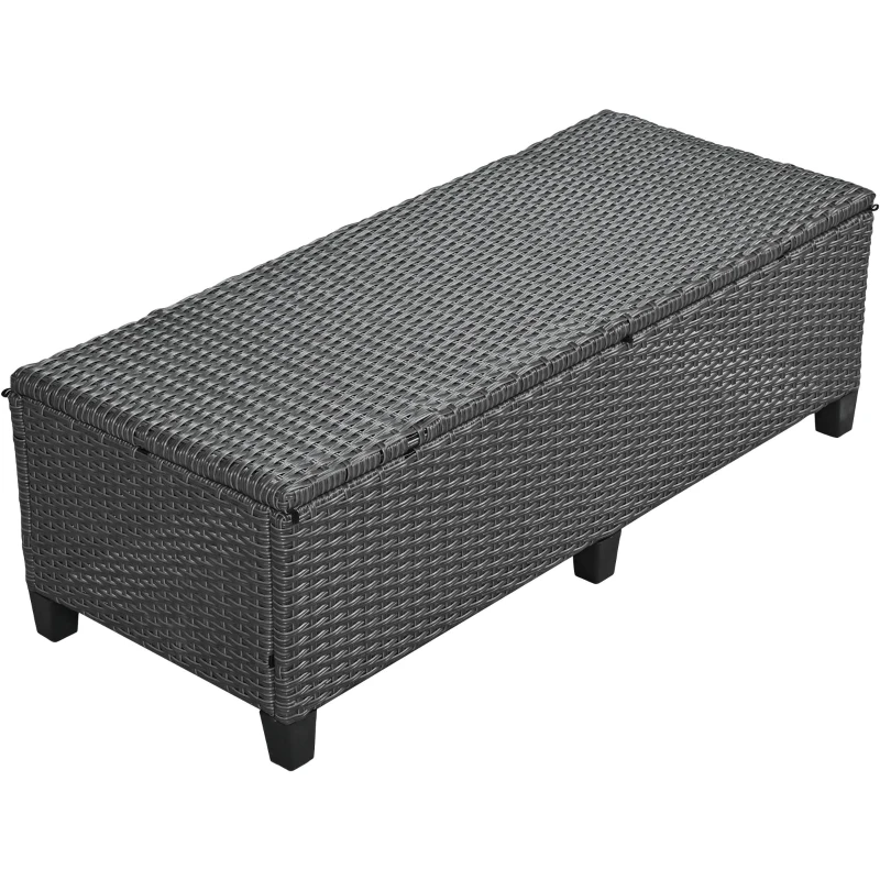 5-Piece Rattan Patio Sofa with Extendable Side Table & Dining Table, All-Weather Wicker Sectional for Garden, 47" L x 27.5" W x 27.5" H, Gray