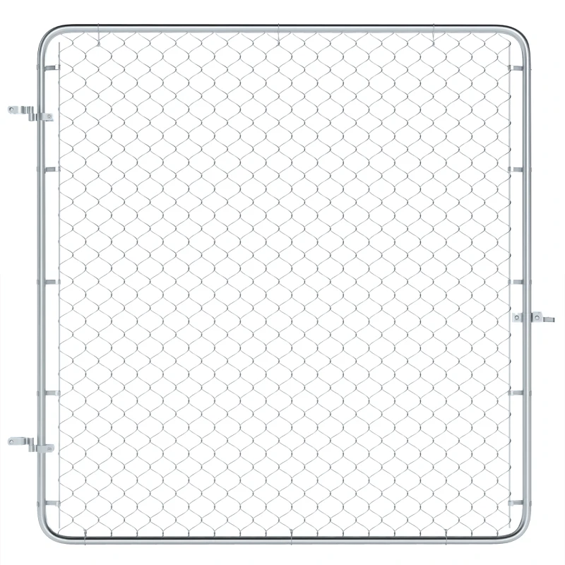 Outsunny Garden Gate Chain Link Fence Gate, Galvanized Steel Garden Door for Yard Entrance Way, 70.9 x 70.9 in., Silver