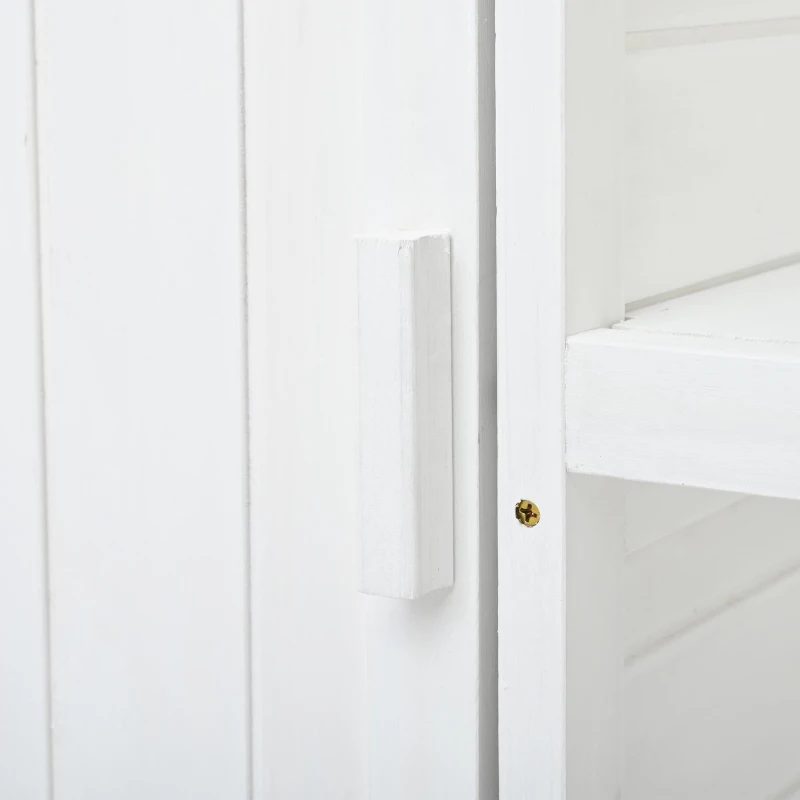 Large Wooden Potting Bench with 2 Drawer, Cabinet, Open Shelf, Farmhouse Garden Workstation for Backyard, 50'' L x 19.5'' W x 66'' H, White