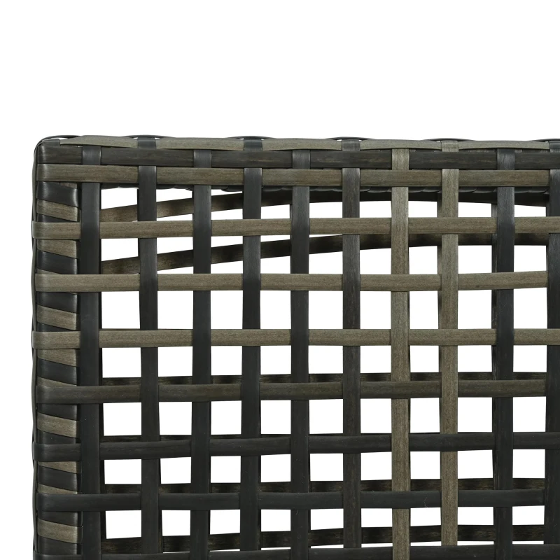 8-Piece Half Moon Sectional Sofa with 2 Coffee Table & Cushion, PE Wicker Patio Furniture for Backyard, 34.5'' L x 25.5'' W x 12.5'' H, Gray