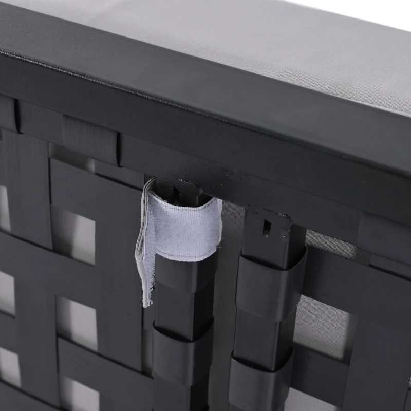 2 In 1 Outdoor Daybed with Wood Side Table for Patio, Convertible Padded Chaise Lounge with Adjustable Leg, 59" L x 55" W x 21" H, Gray