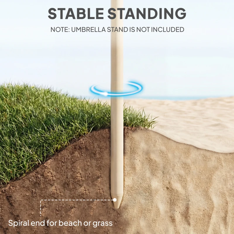 Outsunny 6FT Tiki Umbrella, Outdoor Hawaiian Style Patio Umbrella with 8 Ribs, Carry Bag, Outdoor Tiki Bar, Tropical Palapa