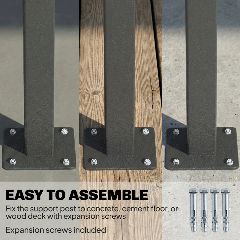 Outsunny Retractable Side Awning, 165" x 73" Outdoor Privacy Screen, Water-Resistant, UV 50+, Light Grey