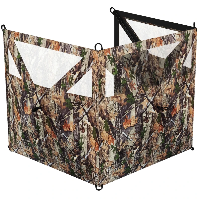 Outsunny Camping Hunting Blind, 3-Panel Blind See Through for Hunting Camping 176" x 58.3" Camouflage